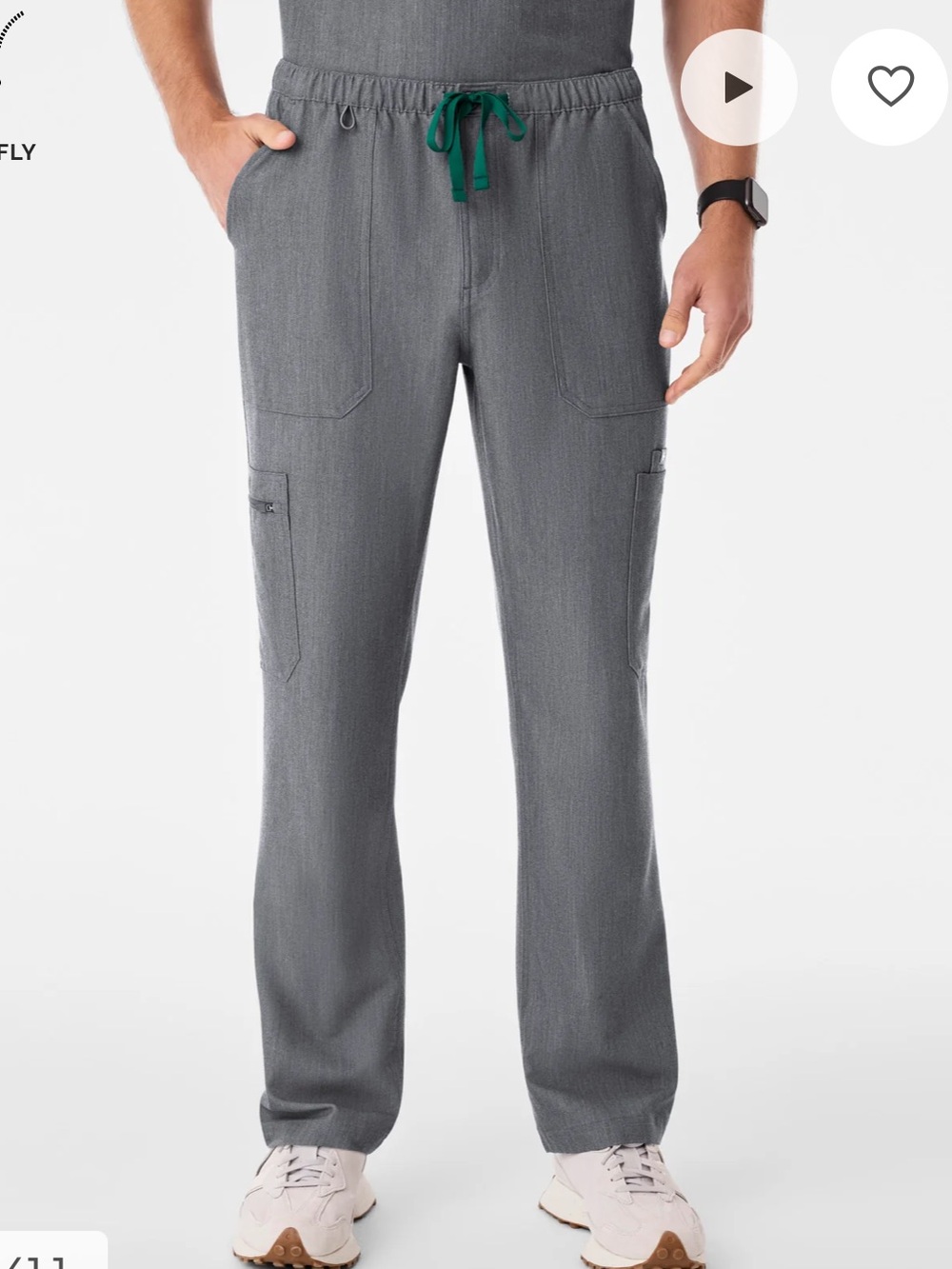 FIGS Mens Cairo Straight Leg Scrub Pant Graphite Large TALL